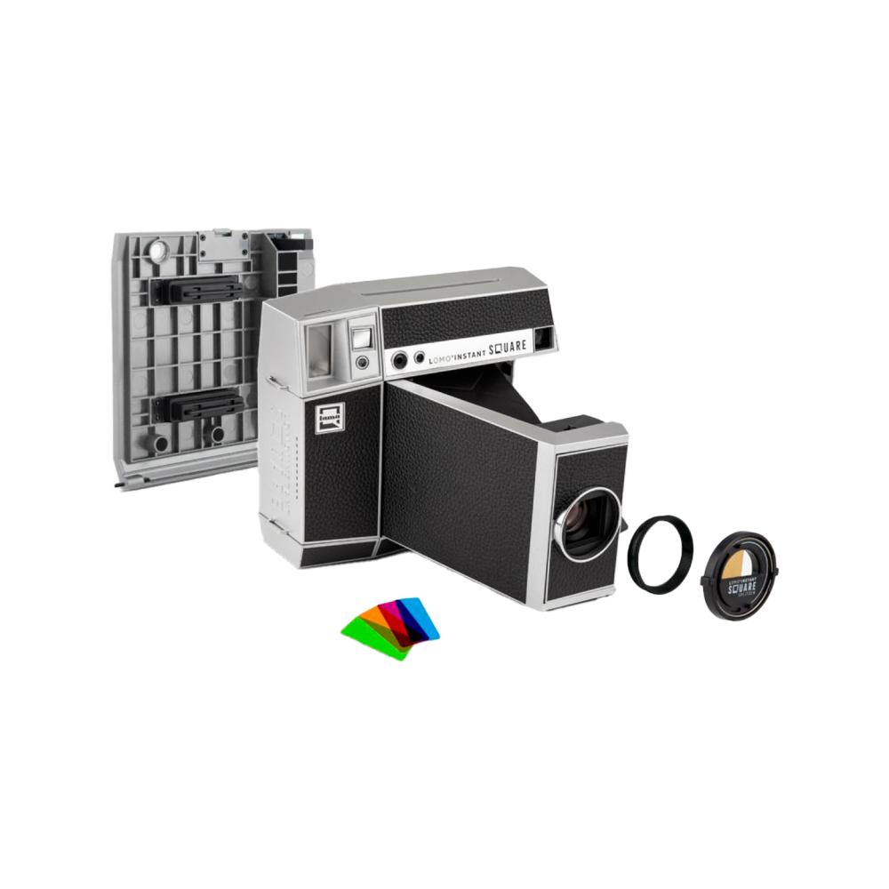 Lomo’Instant Square Glass Camera Y Accesorios Nueva Black Edition